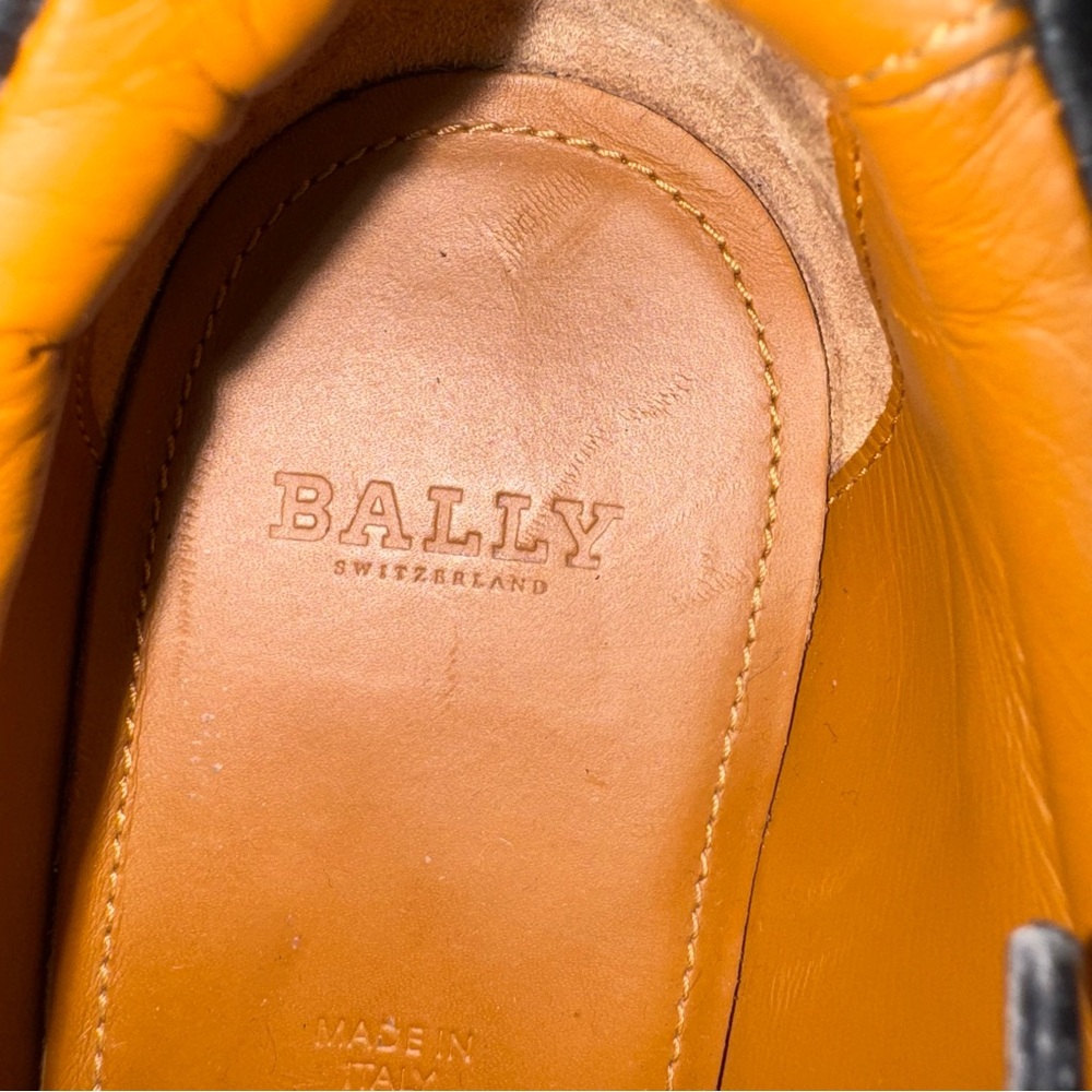 BALLY Francesca Sneakers Leather Black 7.5 Made Italy Designer Retro Running - Picture 6 of 11